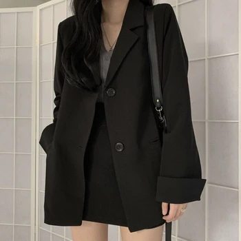 Visoka Kakovost Jeseni Mode Black Formalno Jopič Suknjič Slim Urad Vzročno Coats Delo Obrabe Gospe Plašč Jakna Ženske Plus Velikost