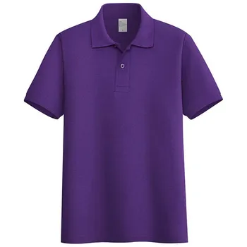Aoliwen blagovne znamke Polo majica gumb oblačila 2020 kratka sleeved poletje majica za moške vijolično moške velikosti polo majica proti gubam