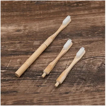 3pcs Izmenljive Bambusa zobna ščetka Srednje Ščetine, Sam glavo Okolju Prijazno Valjaste zero waste Zobno Ščetko Bambusa