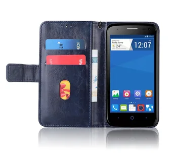 Flip Usnjena torbica Za ZTE Blade Q lux 3G 4G Fundas Natisnjeni Cvet Posebne denarnice stojalo primeru s Traku