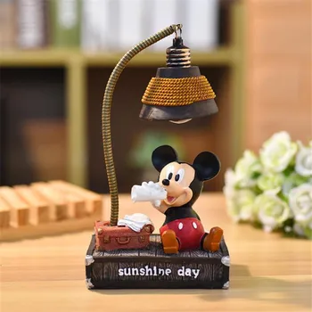 Disney LED Mickey Miške Minnie Noč Svetlobe Risanka Desk namizne Svetilke Anime Mickey Mouse Spalnica Dekor Lampara Božič Otroci Darilo Svetilke