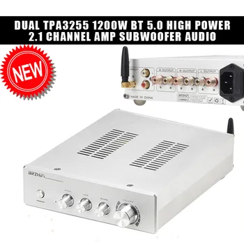 Dvojno TPA3255 1200W BT 5.0 High Power 2.1 Channel Amp Subwoofer Avdio Ojacevalnikom