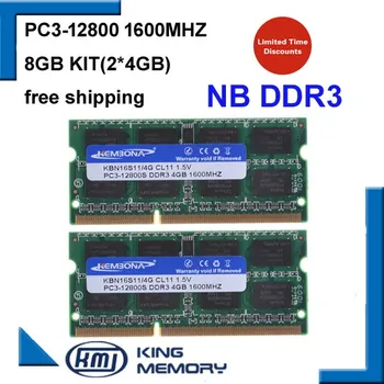 KEMBONA LAPTOP DDR3 1600Mzh 8GB (Komplet 2 4 GB ) DDR3 PC3-12800s 1,5 V pomnilnik so-DIMM 204Pins Pomnilniški Modul Ram
