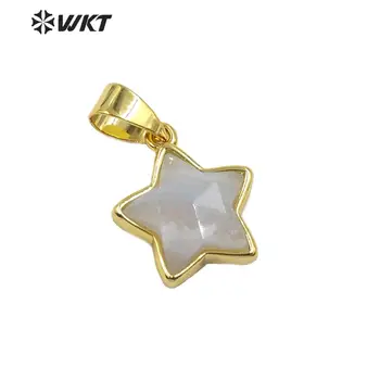 WT-P1493 Debelo naravnega kamna Ogrlico, Obesek obliko zvezde z zlato Obesek čar ženske, Obeski, nakit, Ročno izdelan, izdelava