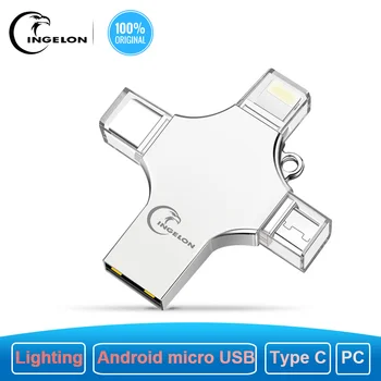 Ingelon USB Flash 256GB Pendrive 128GB Photostick Dodatno OTG Cle USB Dropship DIY po Meri Glasbe Disk, Na Ključ, 256 GB za iphone USB