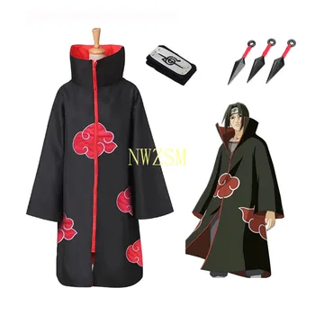Vroče Prodaje Anime Naruto Akatsuki /Uchiha Itachi Cosplay Božično zabavo Halloween Kostum Plašč Cape kostum