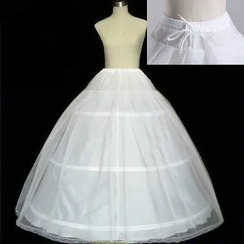 Brezplačna dostava Visoko Kakovostnih Belih 3 Obroče Petticoat Crinoline Slip Underskirt Za Poroko Kostum, obleke Poročne Obleke Na Zalogi