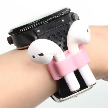 4in1 Za Apple AirPods 2 1 Polnjenje Primeru Silikonski Pokrovček + Watch Band Imetnik + Anti-izgubil Trakov + Slušalke Zaščitnik Dodatki