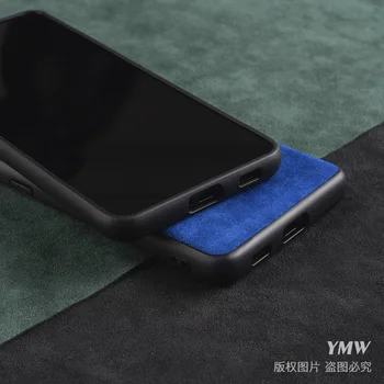 YMW ALCANTARA Ohišje za Samsung Galaxy S21 Ultra S10 S20 S8 S9 Plus Note20 5G Luksuzni Poslovni Umetnega Usnja Telefon Primerih