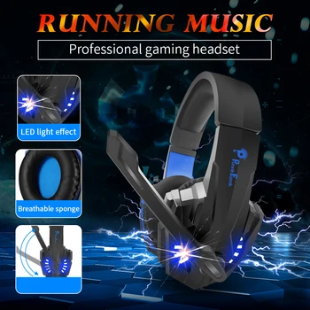 Profesionalne Gaming Slušalke Led Luči Bas Stereo Zmanjšanje Hrupa Mic Igralec slušalke Za PS4 PS5 Xbox Laptop PC Slušalka