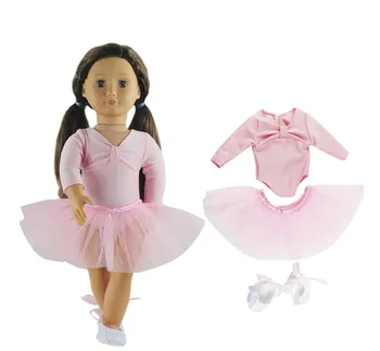 Moda Punčko Oblačila, ki Princesa Obleko Balet Obleko, Primerni za 18 Inch Ameriški Lutka