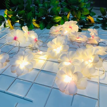 5 meter 40 led frangipani cvetličnimi venci z led svetlobo napaja baterija,vaze, cvetlični svetlobe dekoracijo,Stranka cvet niz