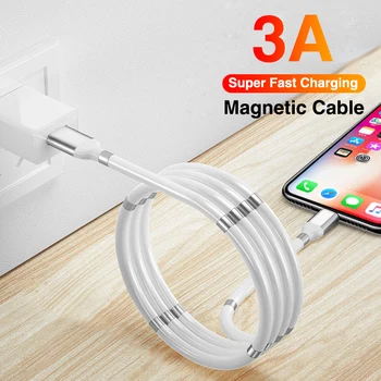 Magnetni Vrv Kabel Hitro Polnjenje 3A Kabel USB na Micro Tip C Polnjenje Kabel Podatkov Linija Za iPhone Xiaomi Huawei Samsung Galaxy