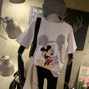 Mickey Mouse Ženske Kratka Sleeved Risanka T-shirt Poletje Nositi Za Ženske korejska Različica Svoboden Pol Rokav korejski Kawaii