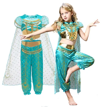 Noč čarovnic za otroke nositi Božič otrok obleko haunted cosplay kostum princesa jasmina punca Obleke Za Dekleta