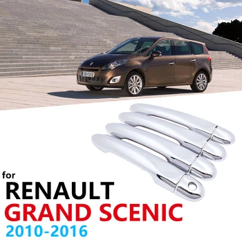Razkošno Chrome Strani Vrat Ročaj Kritje Trim za Renault Grand Scenic III 2010~2016 Avto Dodatki Nalepke Ujeti 2011 2012 2013