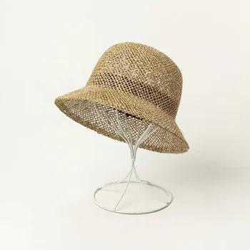 01906-HH elegantno Majhno robna Naravno Sol, zelišča, Trave ročno lady slame prosti čas vedro skp ženske večerja klobuk