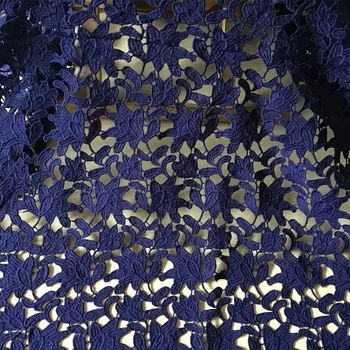 1Yard Nigerijski Čipke Tkanine, Mornarsko Modra Afriške Kabel Čipke Materiali Visoke Kakovosti Guipure francoski Čipke Tkanina Za Ženske obleke Materiala