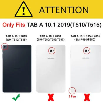 3D Naslikal PU Usnjena torbica Za Samsung Galaxy Tab A 2019 SM-T510 SM-T515 T510 T515 kritje za TabA 10.1 2019 tablični primeru+film+pen