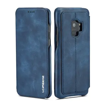 Luksuzni Retro Usnje Sim Ohišje Za Samsung Galaxy S9 S9 plus S8 S8 plus S7 S7 Note8 Note9 Poslovnih Usnjena torbica