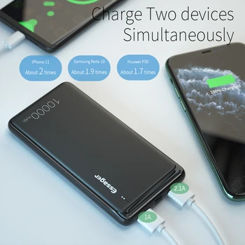Essager 10000mAh Moči Banke Slim 10000 mAh Powerbank Prenosni Zunanji Polnilnik z Dvojno USB PoverBank Za Xiaomi Mi 9 iPhone