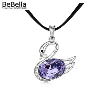 BeBella Swan obesek ogrlico z Avstrijskimi Kristali Swarovski za ženske, darilo
