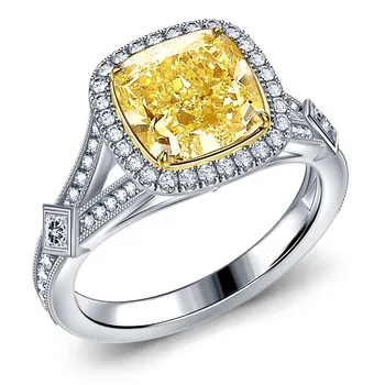 2021 nove luksuzne Rumene barve 925 sterling srebro zaročni prstan za ženske lady obletnice, darila nakit večino prodajajo R5938