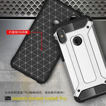 Ohišje za Xiaomi Redmi Opomba 5 Pro Globalni A2 Primeru Plastičnih 2 v 1 Hibridni Kombinirano Moč zaščitni Pokrov za Xiaomi Mi 6x Mi A2 Primeru