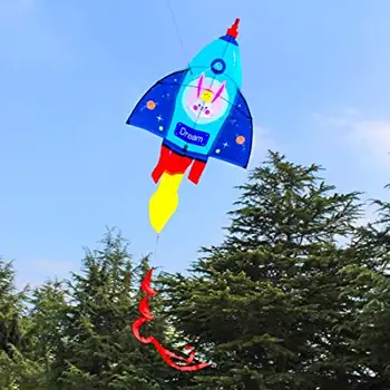 Risanka Raketa Kite Eno Linijo Kite Letenje za Otroke, Otroci na Prostem Igrače Beach Park Igranje