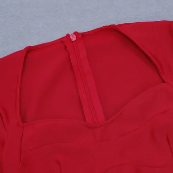 Vero Sinly Ženske Zimske Seksi Dolgimi Rokavi Rdeče Naguban Mini Bodycon Povoj Obleko 2021 Eleganten Večer Stranka Obleko Vestidos