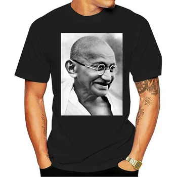 2021 Prosti čas, Moda bombaž O-vratu T-shirt LEQEMAO blagovne Znamke Moški Kratek Rokav Gandhi Moški& Celebrity Star Eno V Mestu