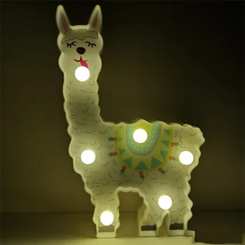 Barve grafitov LED nočna lučka živali obliko alpake samorog obliko lučka LED okraski visi svetilka doma dekoracijo