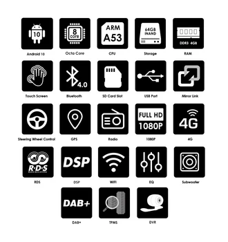 Hizpo Android 10 4G RAM 64 G ROM Jedro Octa Avto DVD Predvajalnik, GPS Zemljevid RDS Radio, DVR snemalnik, wifi, BT Za BMW E39 M5 X5 E53 DAB+ TPMS