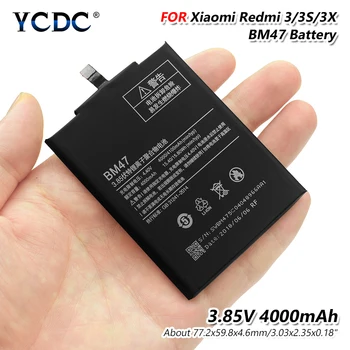 4000 mah BM47 Polnilna Litijeva Baterija Za Xiaomi Redmi 3 3 3X Hongmi 3 3 3X Zamenjava Batterie Bateria Akumulator