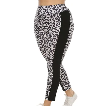 Plus Velikost Leopard Mozaik Push Up Dokolenke Ženske Oblačila Anti Celulit Joggers Fitnes Črni Seksi Visoko Pasu Legins Jeggings