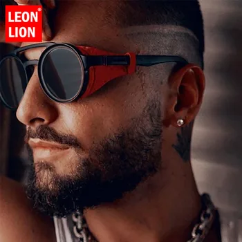 LeonLion Luksuzni Punk sončna Očala Moški Letnik Očala za Moške/Ženske Luksuzne blagovne Znamke sončna Očala Moških Punk Retro Lunette Soleil Homme
