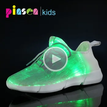 Svetleče Tkanine svetijo Otroci Čevlji LED svjetlovodni čevlji Najstnik Za Dekleta Fantje USB Polnilne Otrok Žareče Superge