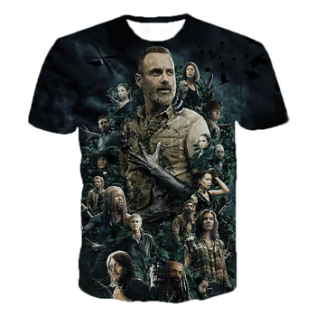 Groza TV Walking Dead 3D Tiskanja Tshirt Moški/Ženske Hip Hop Ulične Tee T Shirt 90. Fantje Kul Oblačila Človek Vrhovi