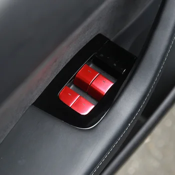 1 Nastavite Gumb Zajema 11 Računalnikov Za Tesla Model 3 2017-2020 Okno Avtomobila Dvigalo Stikalo Gumb Vrata Odprejo Nalepke Trim Aluminij Zlitine