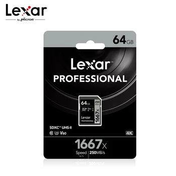 Lexar SD 1667X Original 250MB/s 64GB 128GB 256GB SDXC UHS-II U3 Flash Pomnilniško Kartico, 3D, 4K Digitalni Fotoaparat