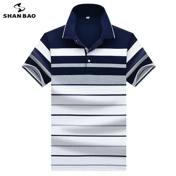 Visoko kakovostnega bombaža moške business casual kratka sleeved Polo majica 2020 poletje novo modno črtasto river blagovne znamke Polo majica