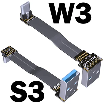 Ščit FPV Micro USB 2.0 Tip-90 stopnja Adapter 5 cm-100 cm FPC Traku Ravno Mikro-USB 5pin Kabel EMI zaščita