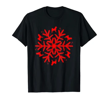 Snežinka T-Shirt-moška T-Majica-Črna Ehime Božič Majica