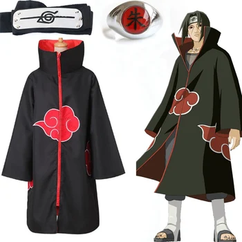 Anime Naruto Akatsuki Plašč, Cosplay Kostum Uchiha Itachi Obroč Za Glavo, Ženske, Moške, Darila