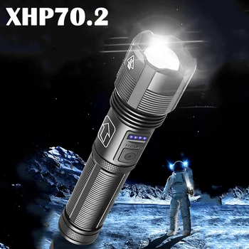 XHP70.2 Led Svetilka Visoke Kakovosti LanternTactical Lov Moč Z 18650 Baterijo, Usb Polnilne Zoomable Kampiranje XHP50 Baklo