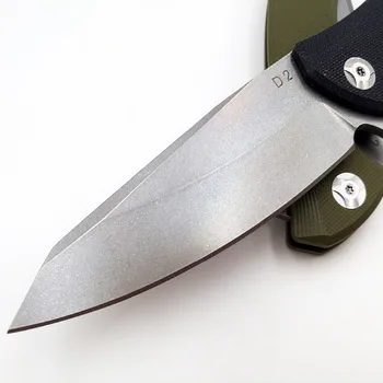 JSSQ Taktično Folding Nož D2 Rezilo G10 Ročaj Vojske Lov Kampiranje za Preživetje, Boj proti Noži Zunanji Žep Pripomoček EOS Orodja