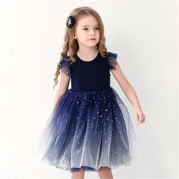 Dekleta Obleko Božič 2020 Nova Princesa Otroci Gradient Zvezdnato Nebo Očesa Obleke za Dekle Otrok Visoko Kakovostnih Oblačil 3-12Y