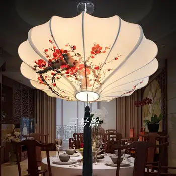 Kitajski style luči nove klasične tkanine lotus listov lučka kmečko priložnostne romantično dekoracijo obesek lučka 40-60 cm človek ročno risanje