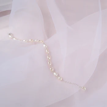 ASHIQI Naravnih Baročni biser čar zapestnico za ženske 925 sterling srebrni Nakit Darilo