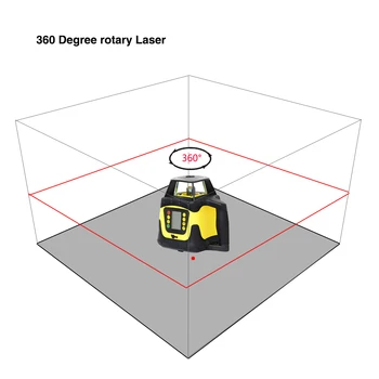 FIRECORE 207 Digitalni Prikaz 360 Visoko Natančno Rdeče Rotacijski Laser Self-izravnavanje Laserska libela S Sprejemnikom Detektor